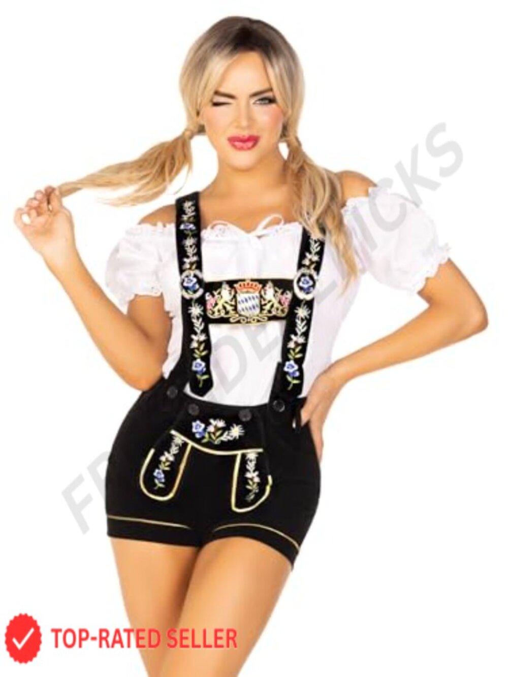 Lederhosen Costume Velveteen Peasant Top 2 Pc Oktoberfest Set